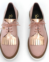 Ramé Oxford Sneakers, Bois de rose & Rose gold